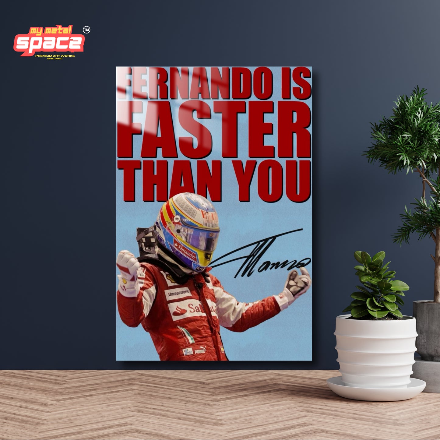 Fernando Alonso Poster Wallpaper with Quote